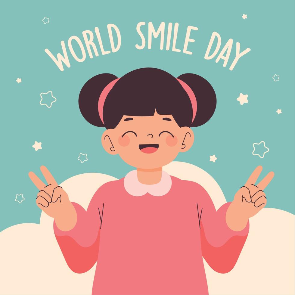 cartel del día mundial de la sonrisa vector