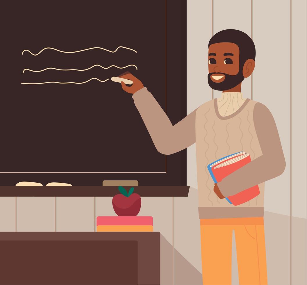 male teacher in classroom vector