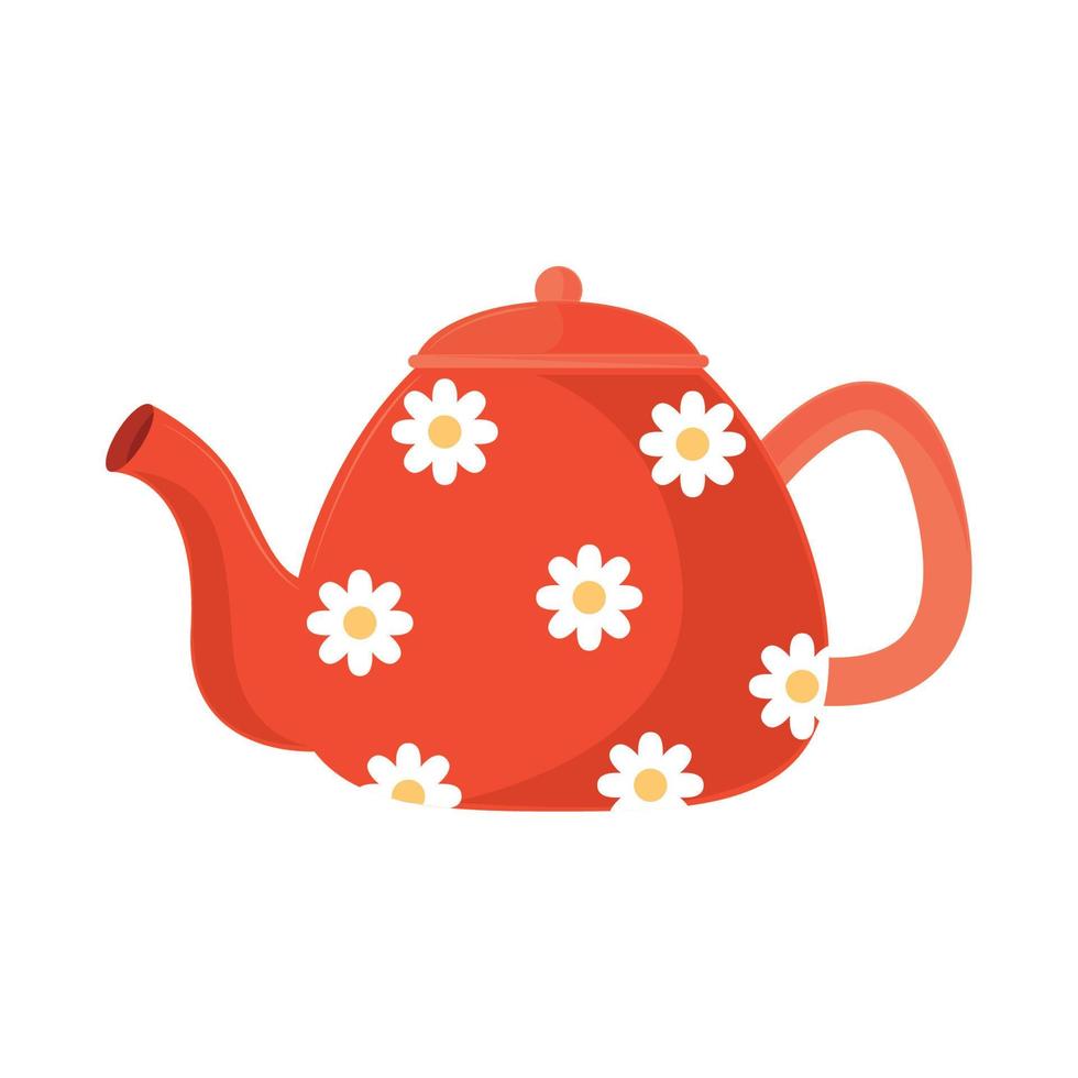 kettle with flowers kitchen vector