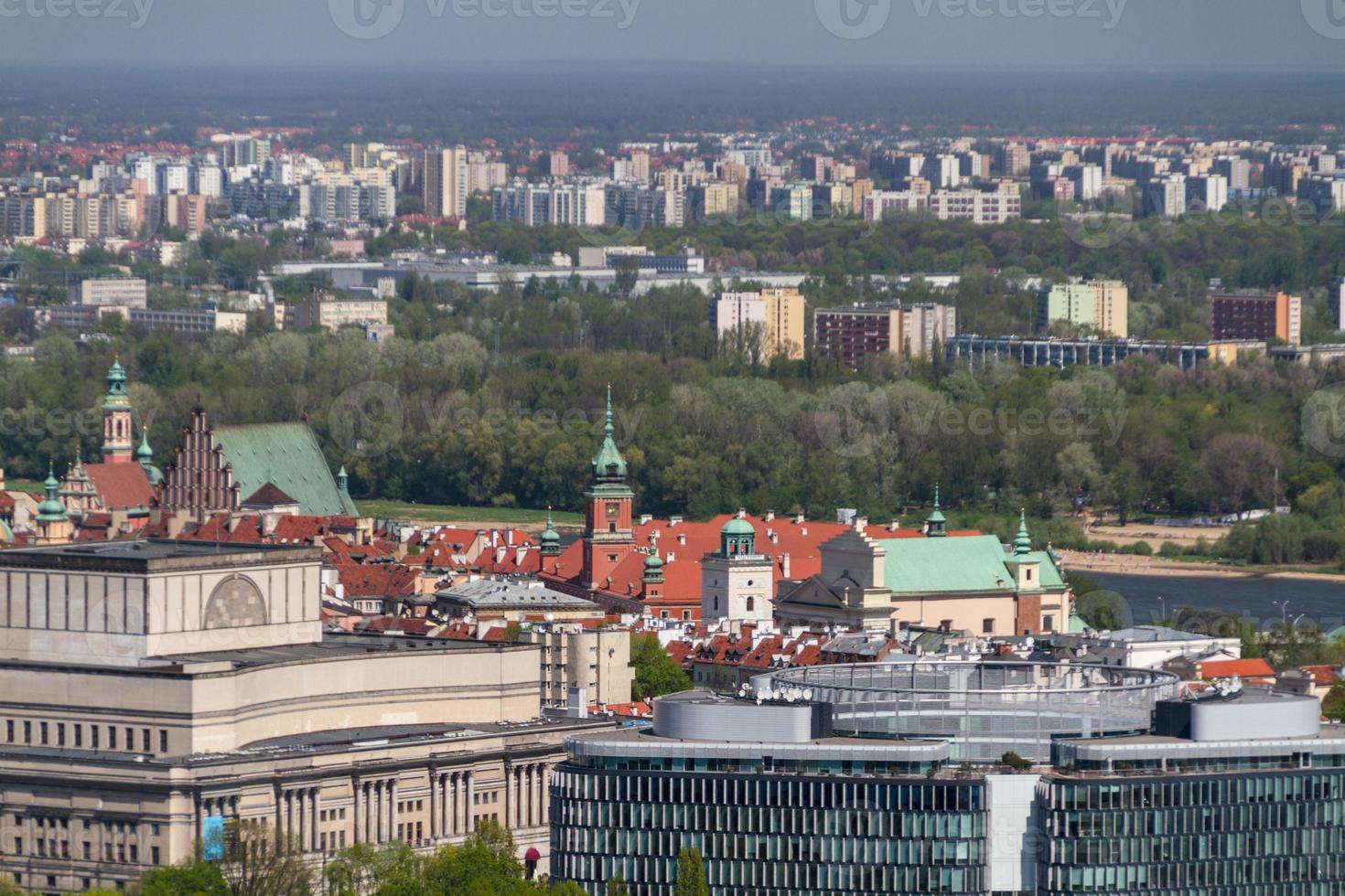 Warsaw skyline with warsaw towers photo