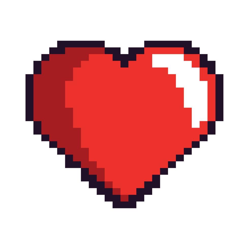 heart pixel art vector