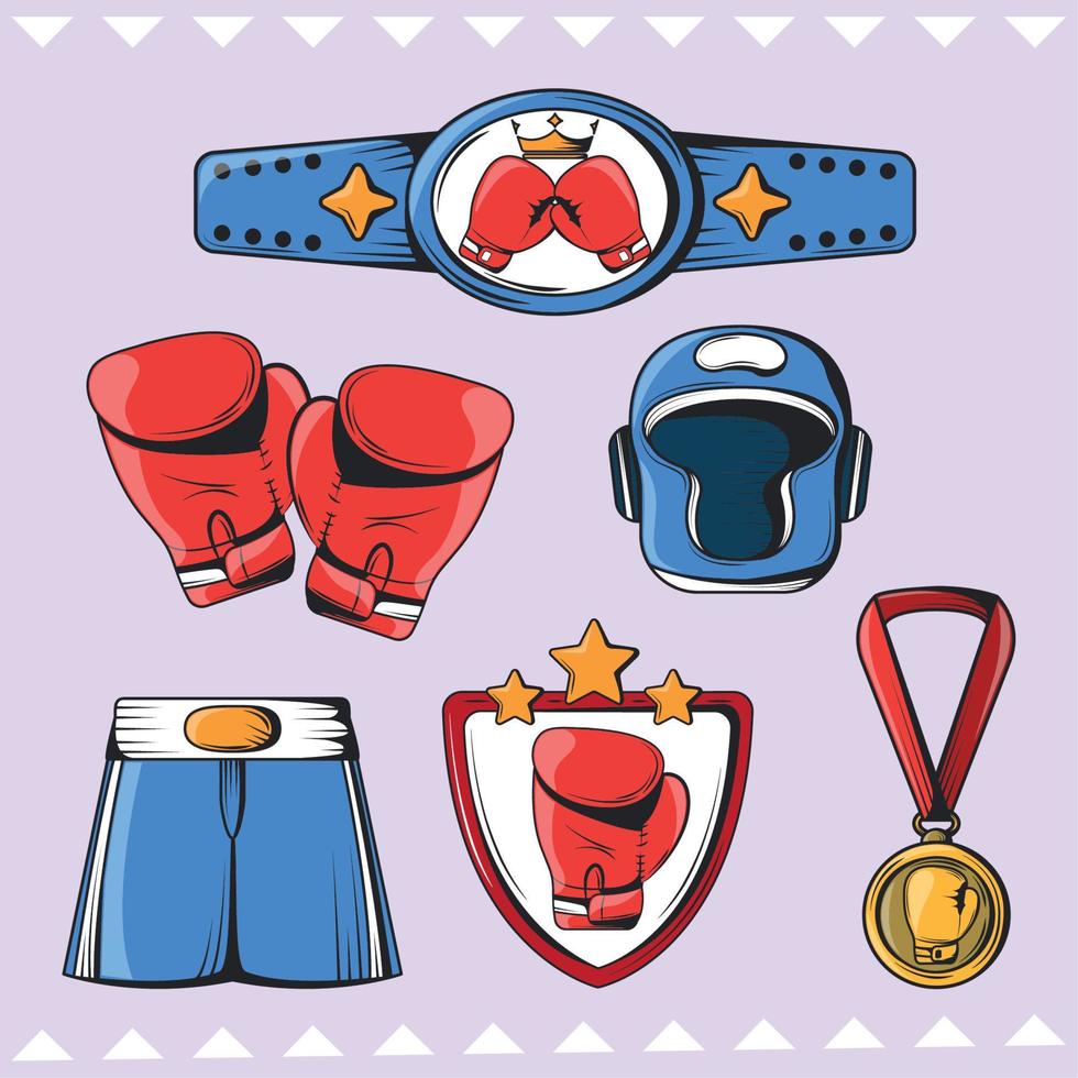 icons boxing sport vector