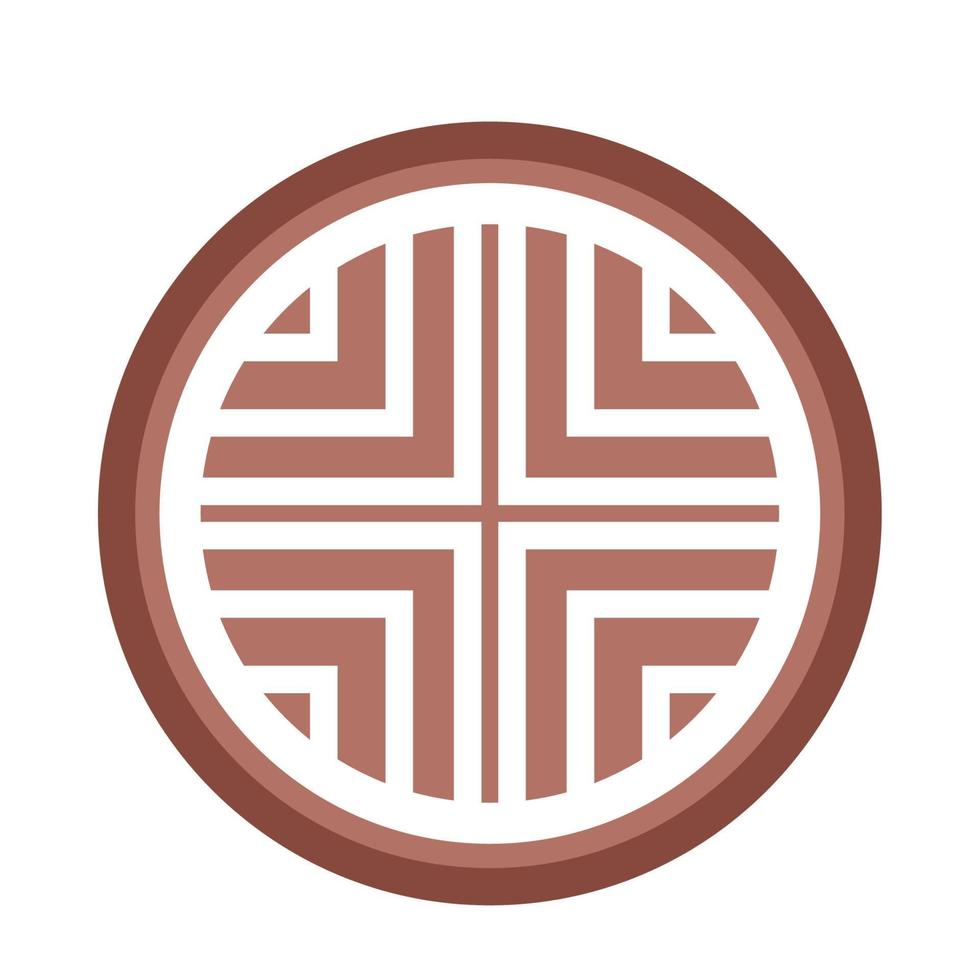 korean circle ornament vector