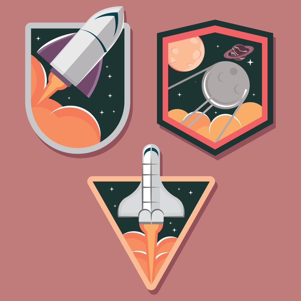 space retro badges vector