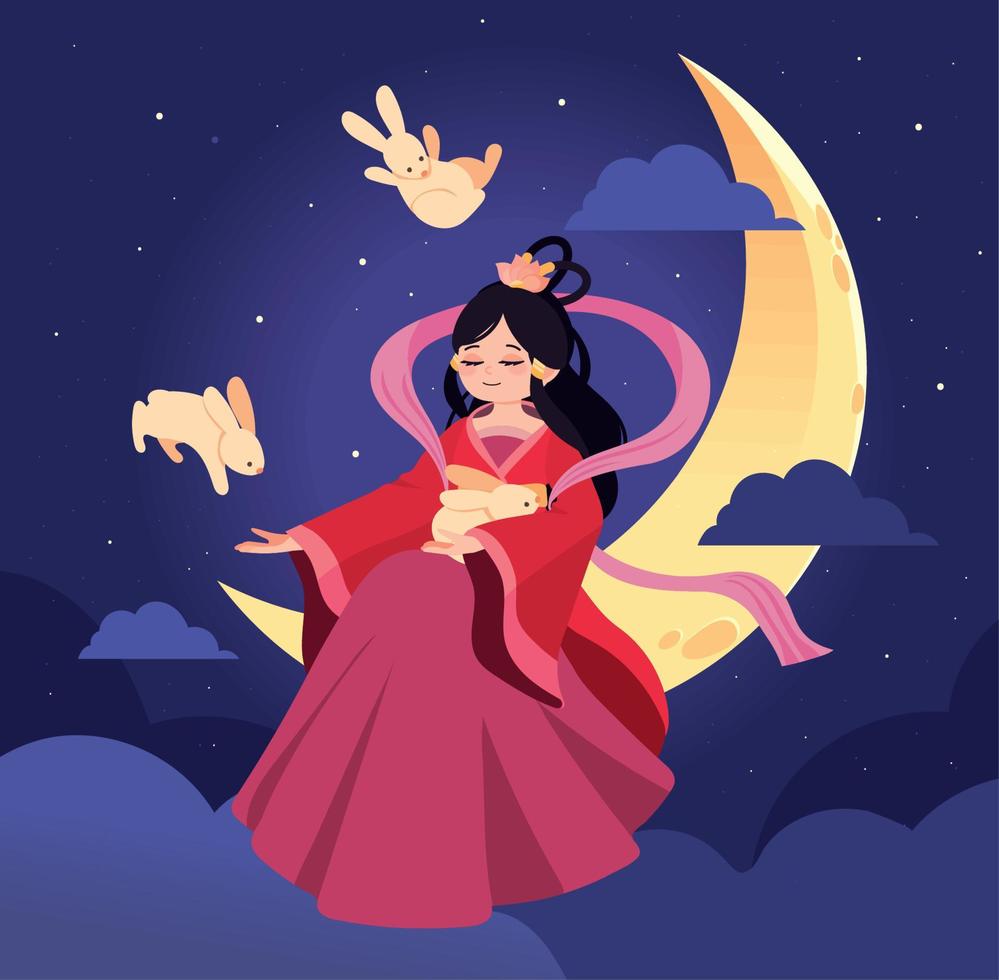 chinese moon festival celebration vector