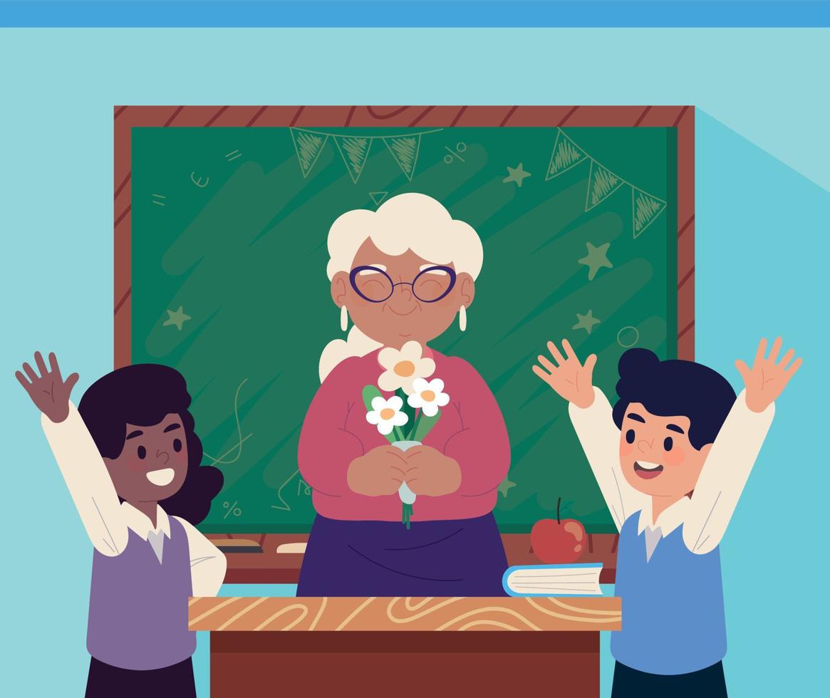 teachers day, happy celebration vector