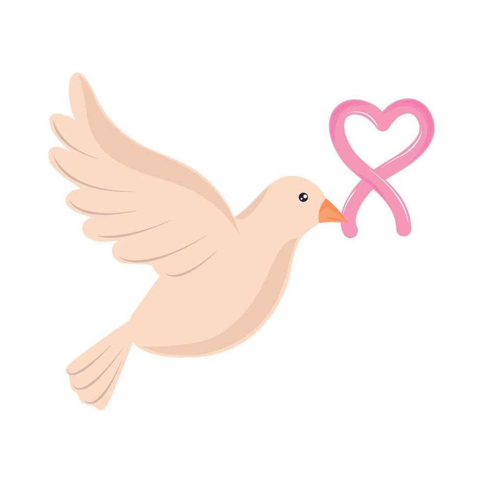 pigeon with ribbon peace vector
