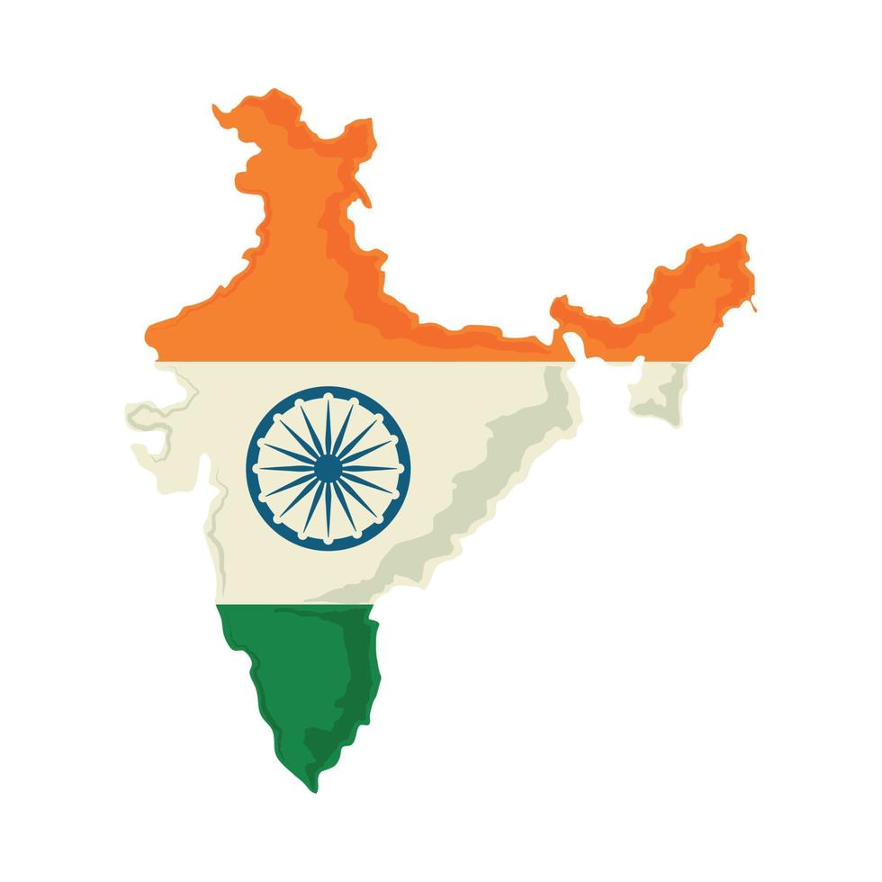 bandera y mapa india vector