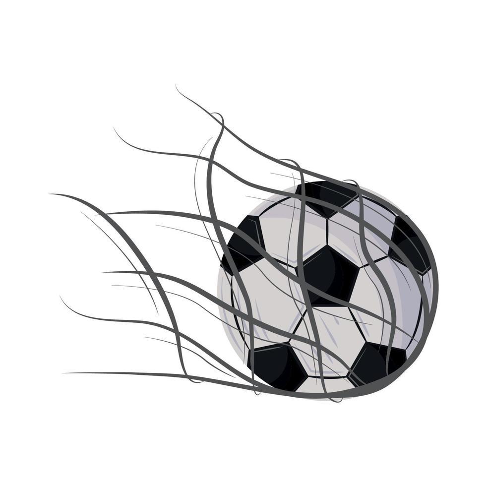 balón de fútbol en la portería vector