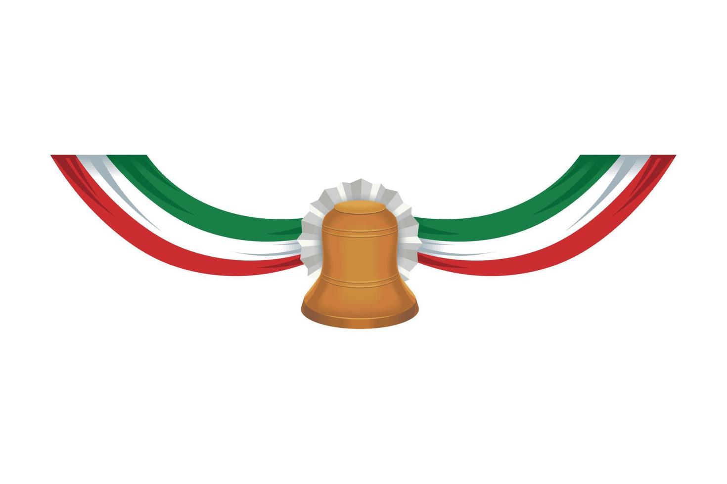 mexico flags and bell vector