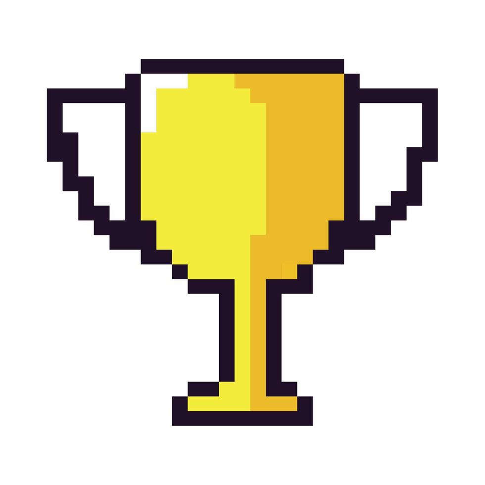 trophy pixel art vector