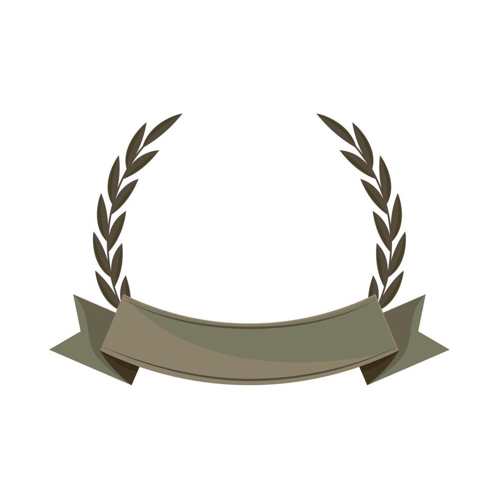 laurel ribbon emblem vector