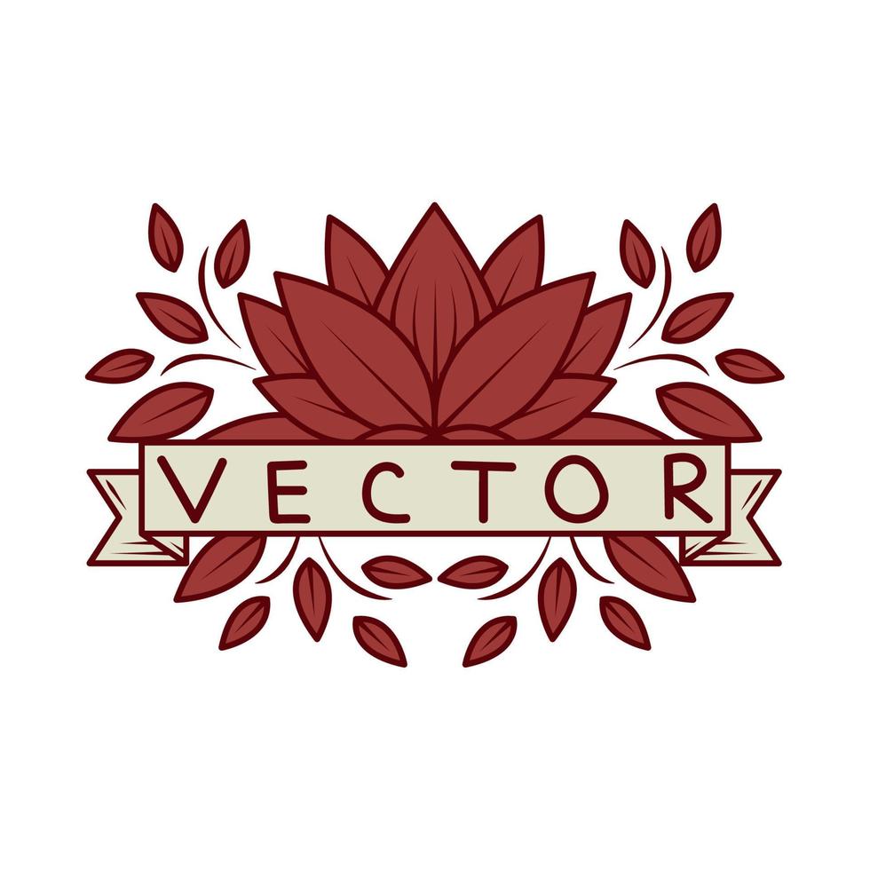 linear floral label vector