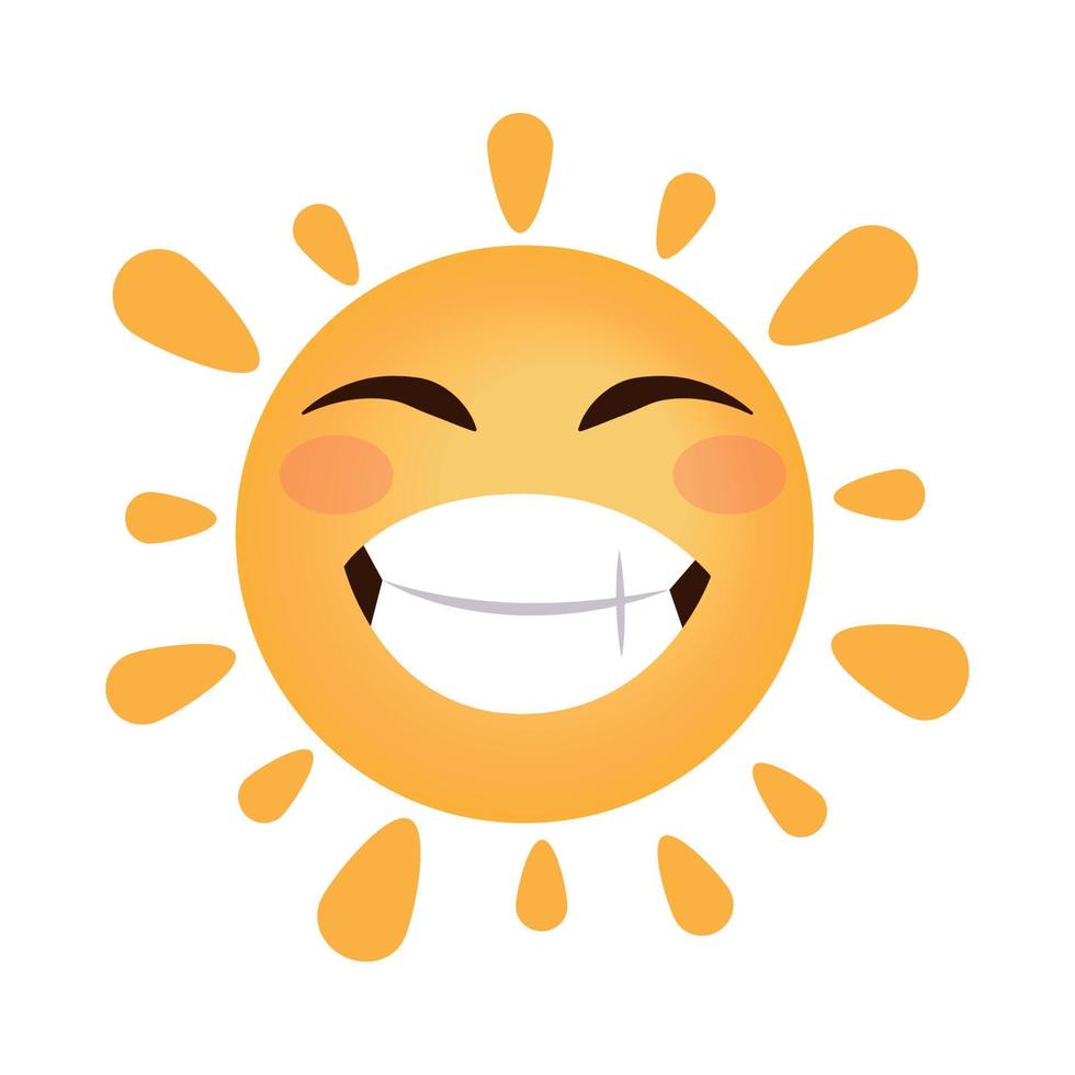 happy sun emoji vector