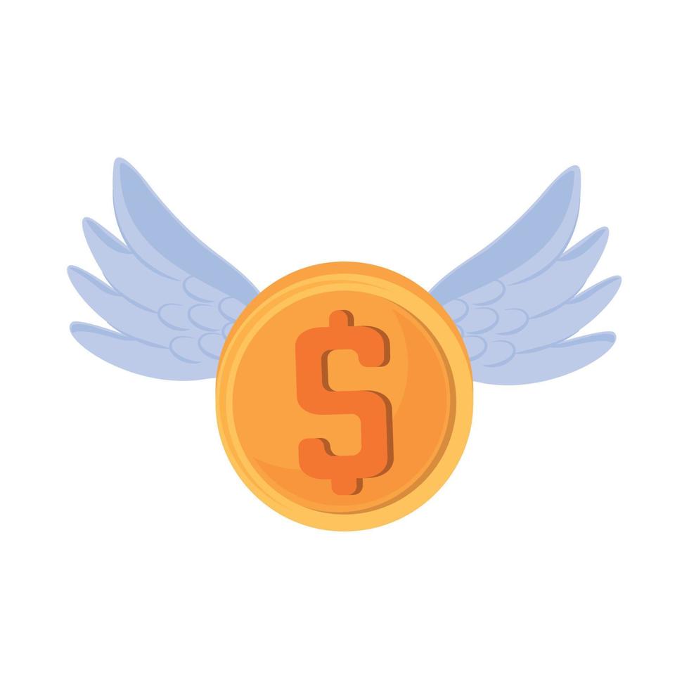 coin with wings 10824302 Vector Art at Vecteezy