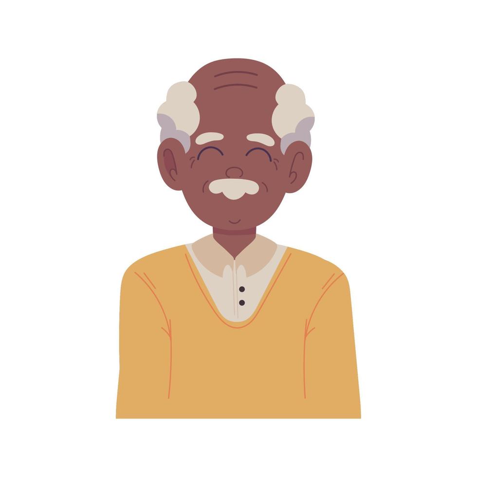 smiling older grandpa vector