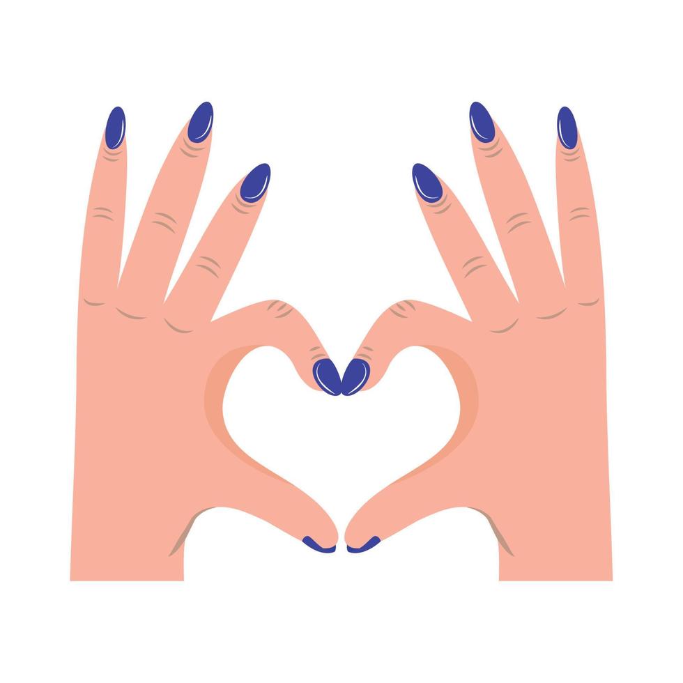 female hands making heart vector