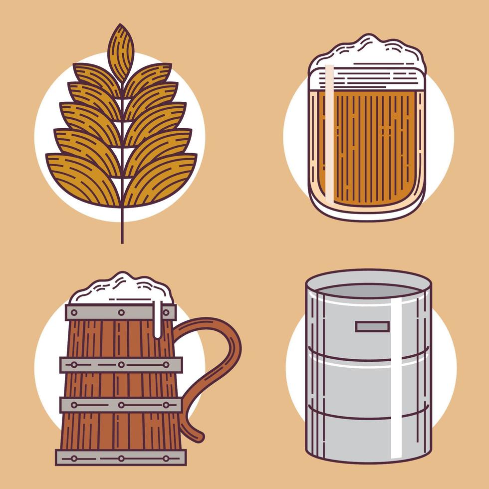 set of beer vector