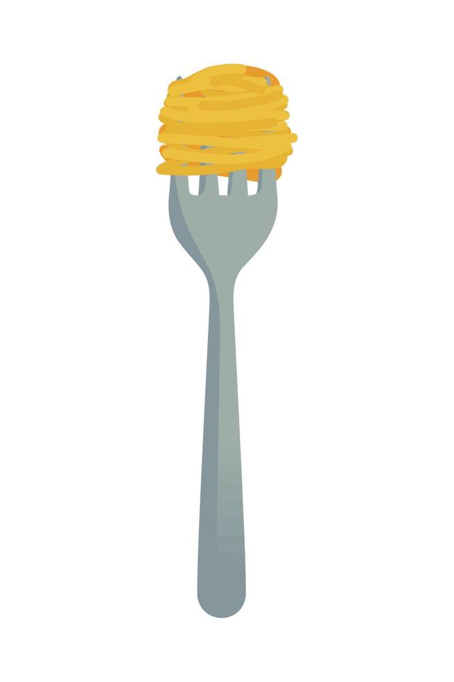 fork with spaghetti vector