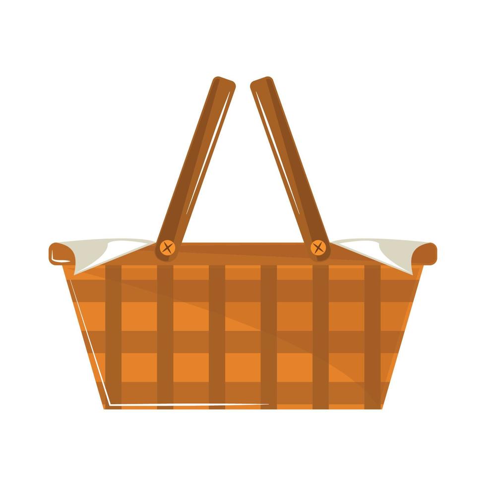 cesta de picnic icono plano vector