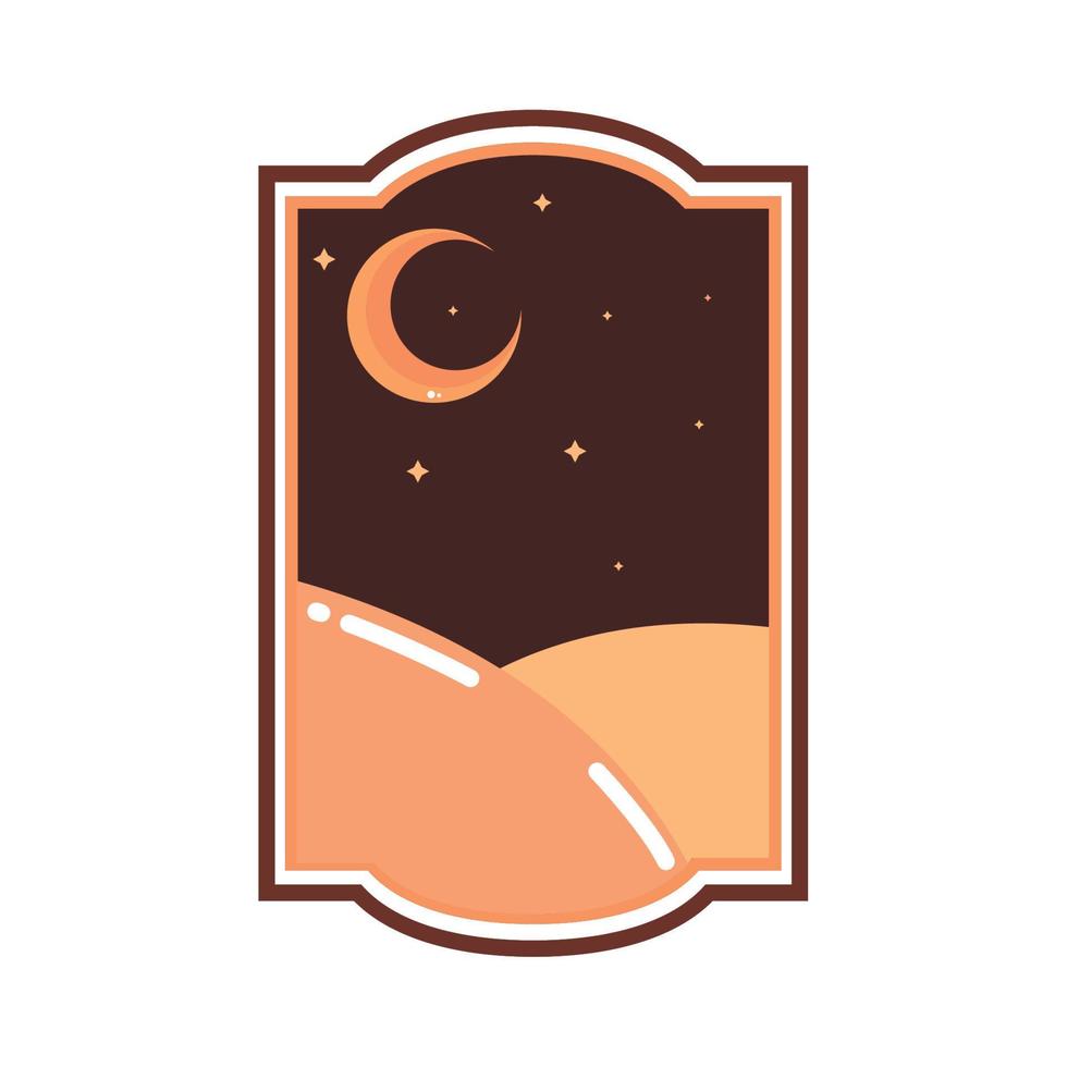 arab frame with moon vector