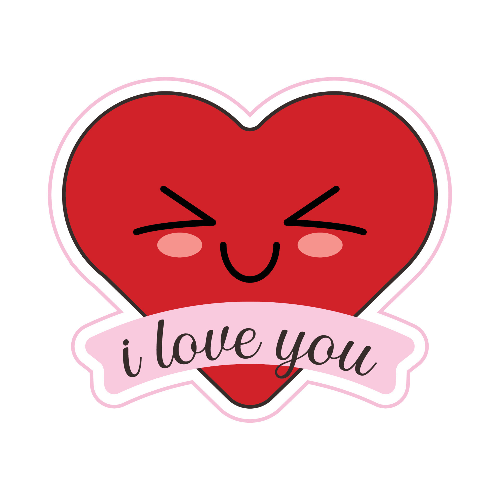 i love you sticker 10824572 Vector Art at Vecteezy