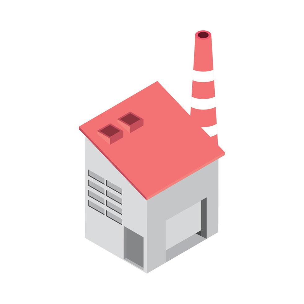 factory with chimney industrial vector