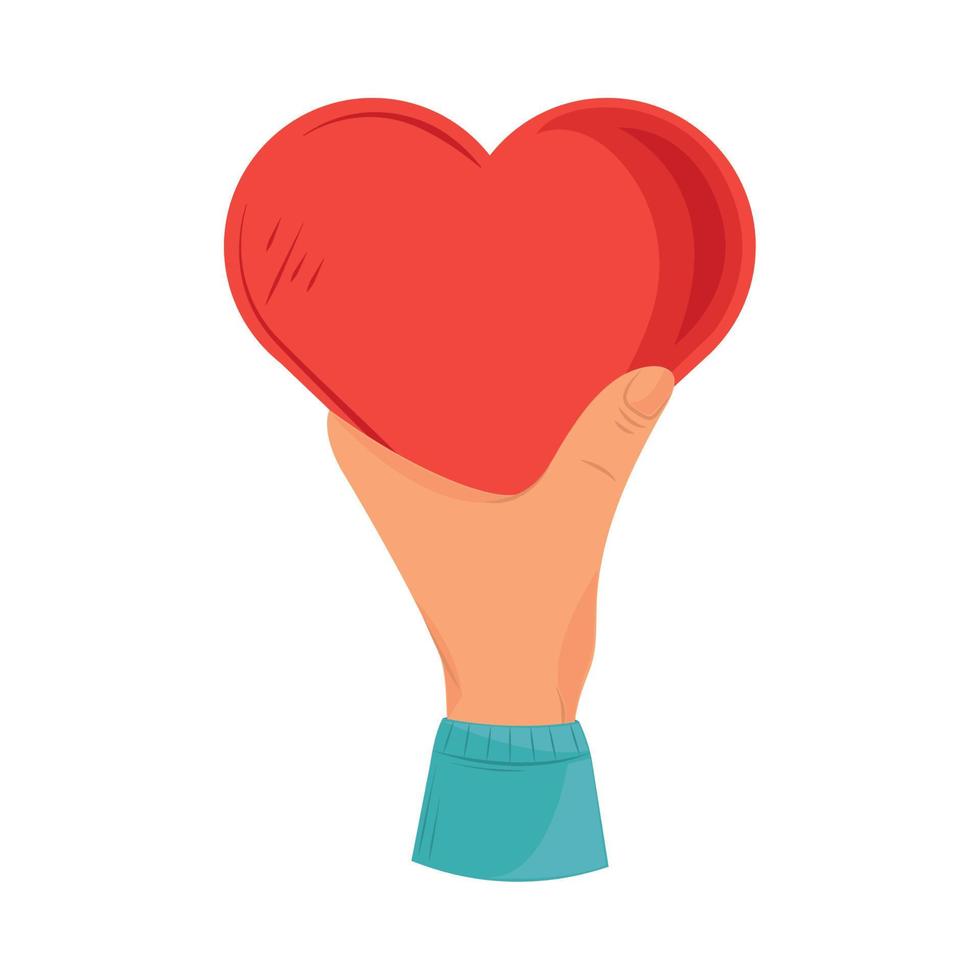 hand holding heart charity vector