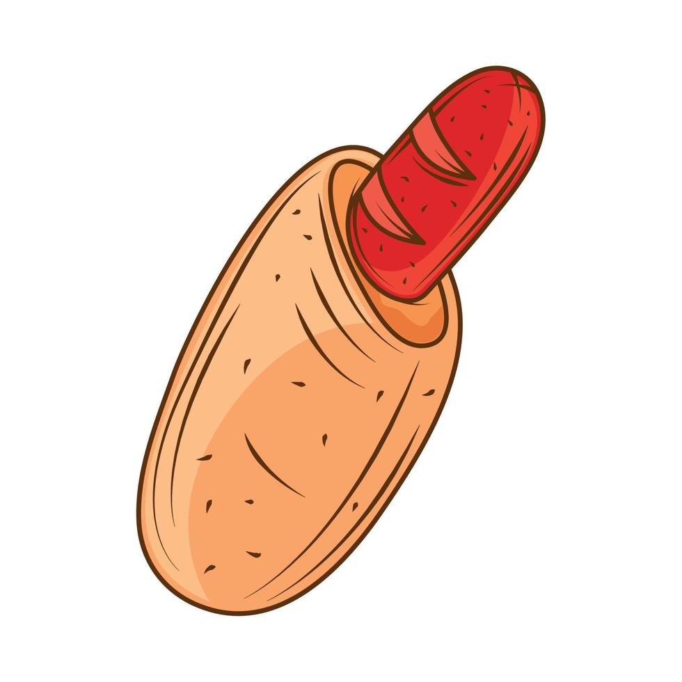 fast food hot dog vector