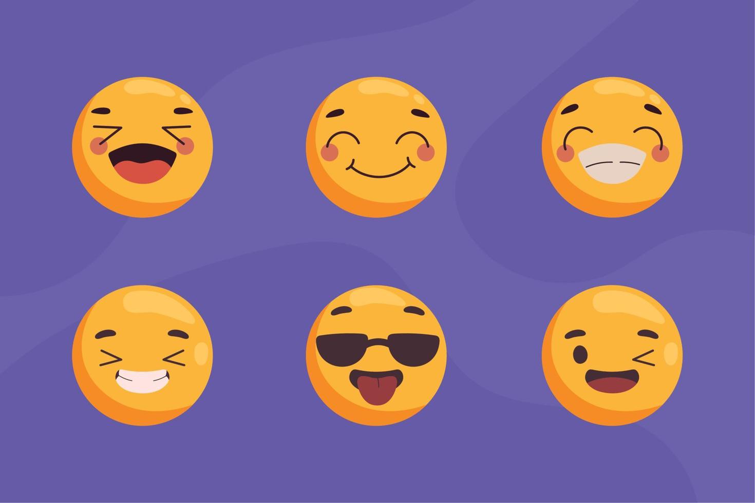 día mundial de la sonrisa, emoticonos vector