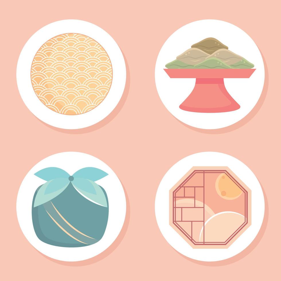 icons of chuseok vector