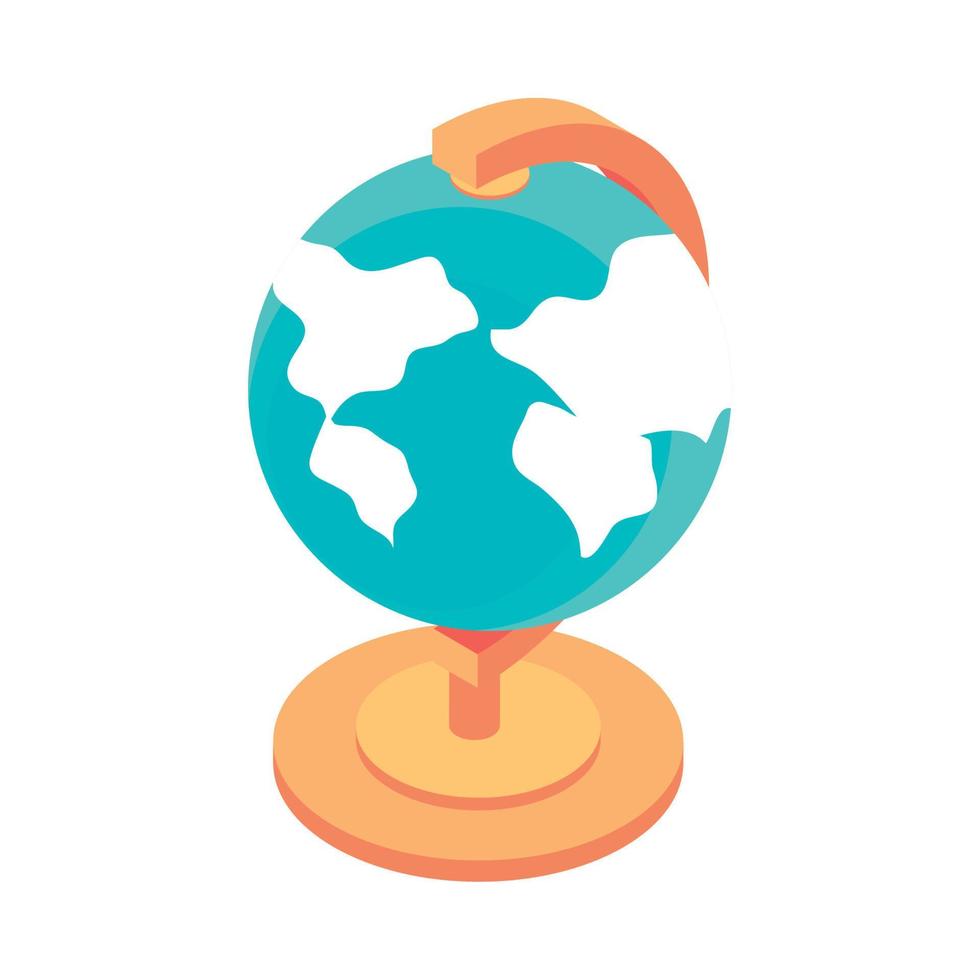 isometric education globe map vector