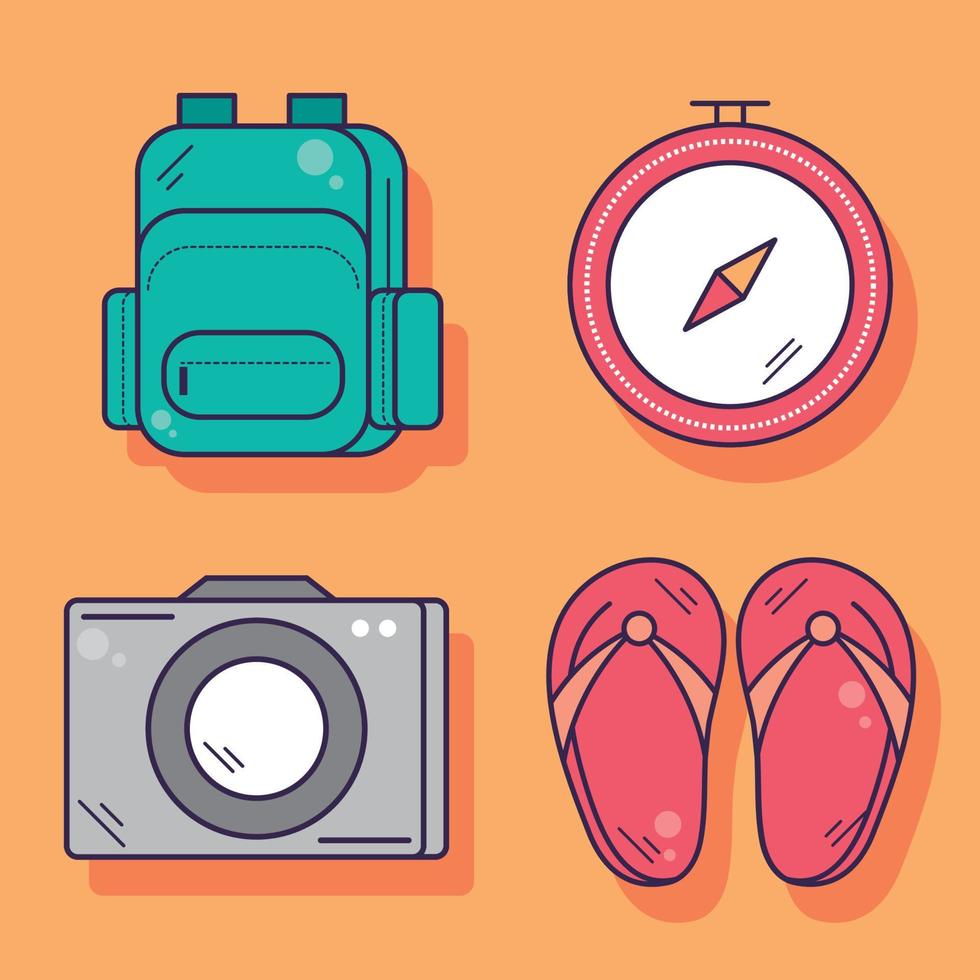 set of trip and travel vector