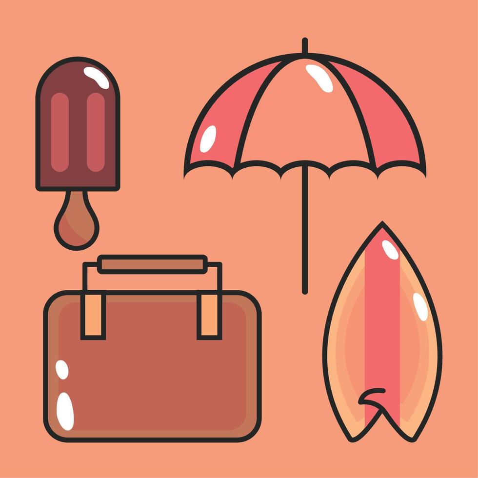 icons summer travel vector