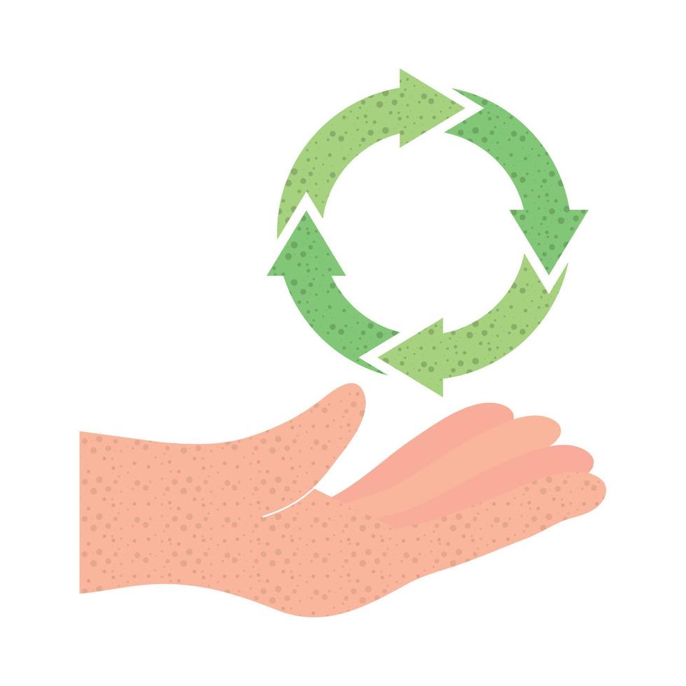 símbolo de mano y reciclaje vector