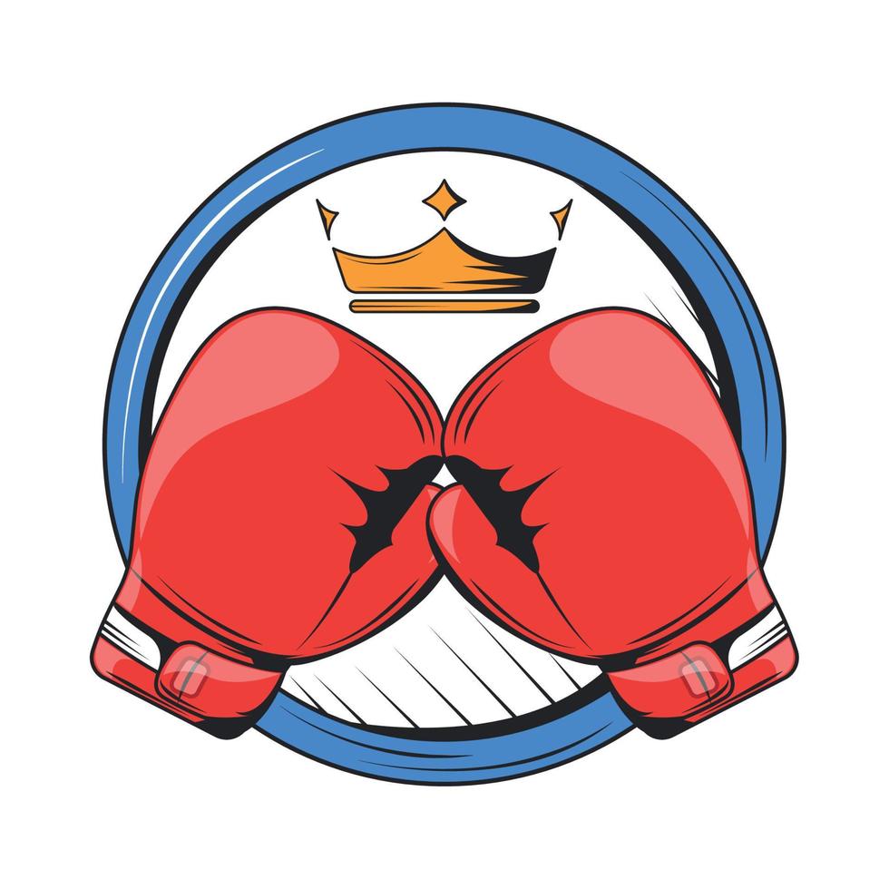 boxing gloves badge vector