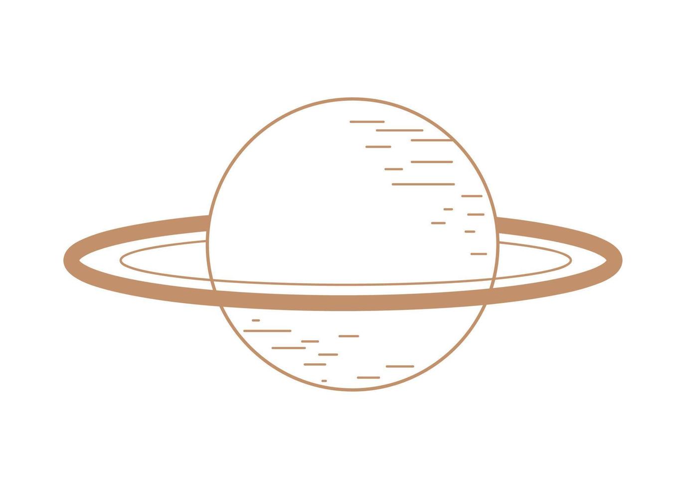 space planet line style vector
