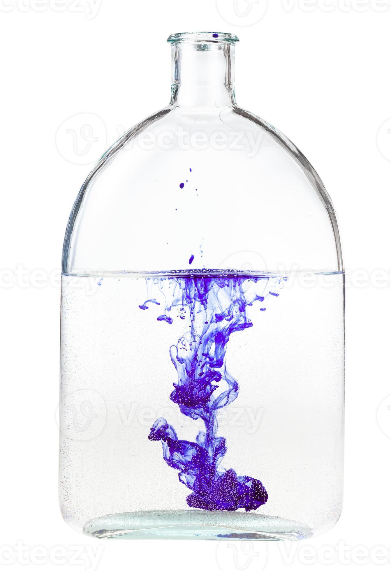 violet ink dissolves in water in bottle isolated 10824846 Stock Photo