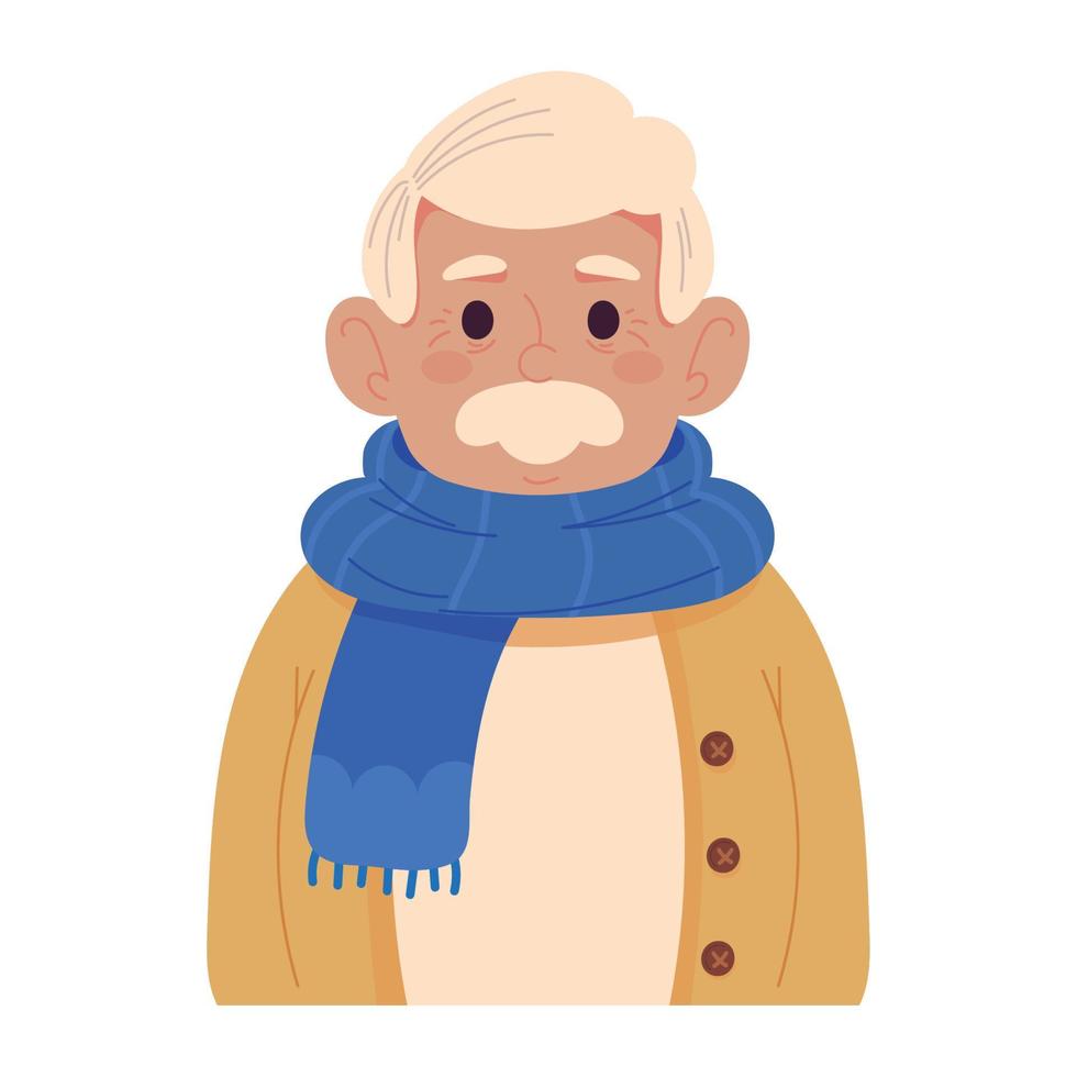 old grandpa cartoon vector