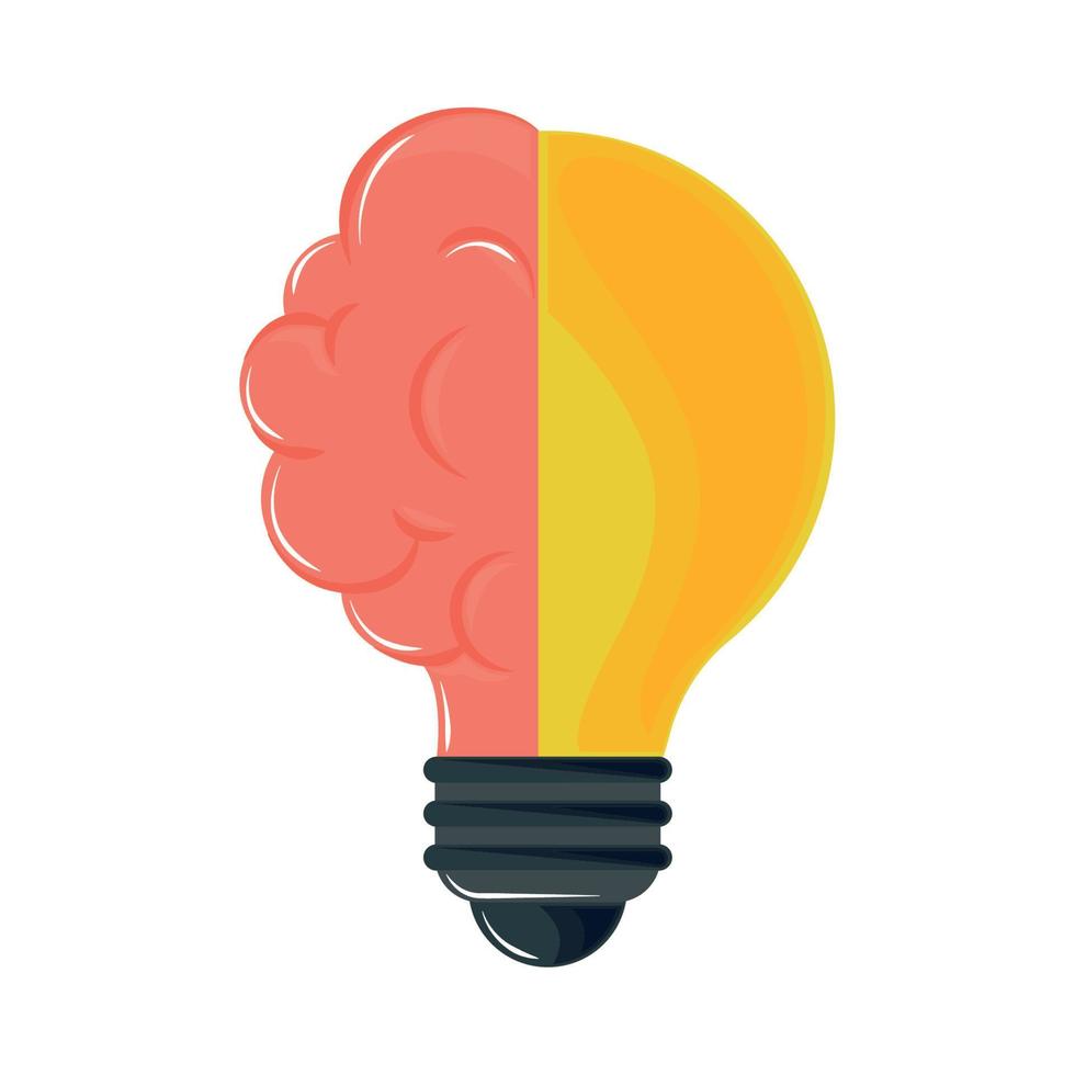 light bulb brain vector