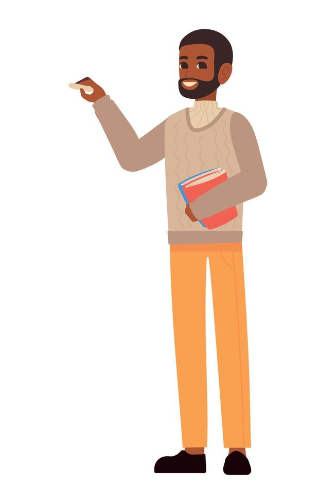 teacher male with books vector