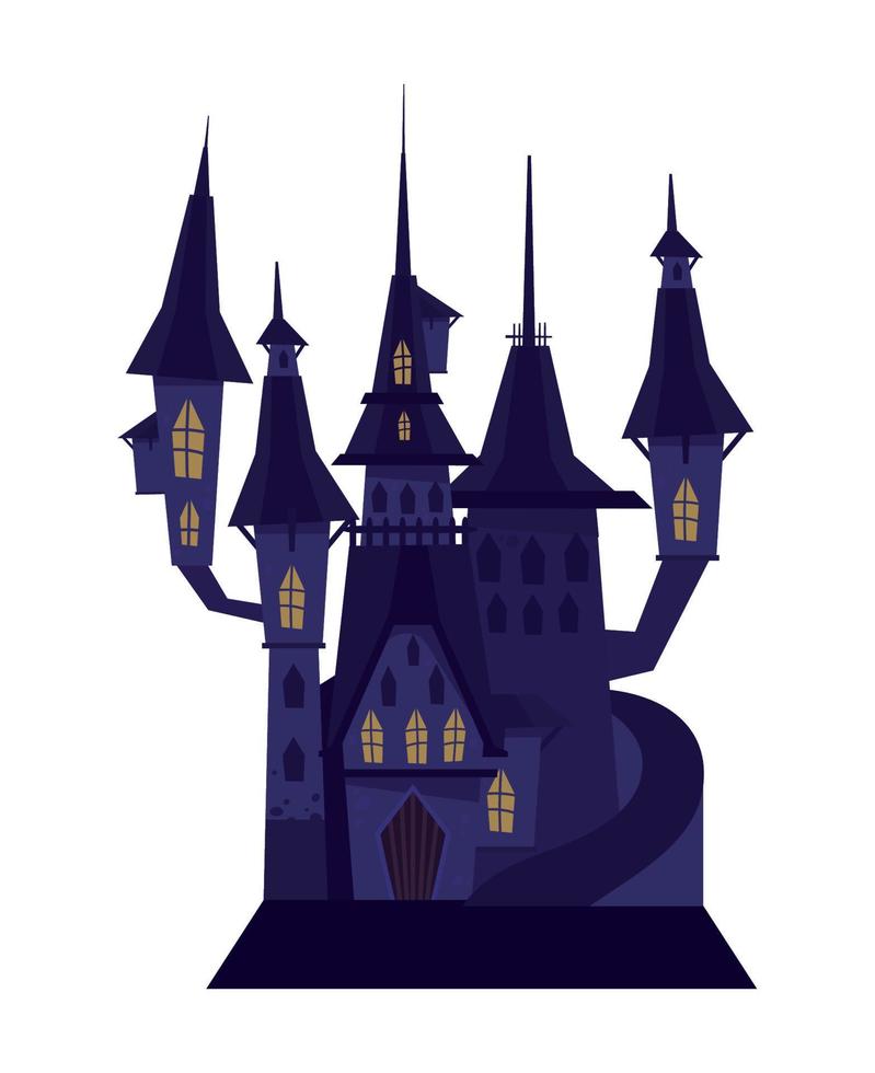 halloween creepy castle vector