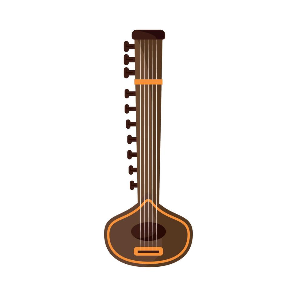 música de instrumento de sitar vector