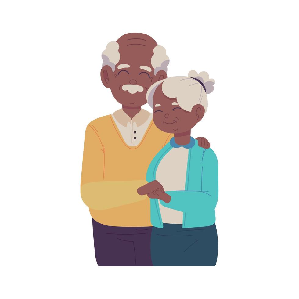 old man hugging woman vector