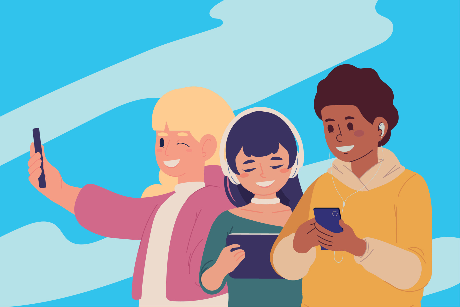 people using cellphone 10825323 Vector Art at Vecteezy