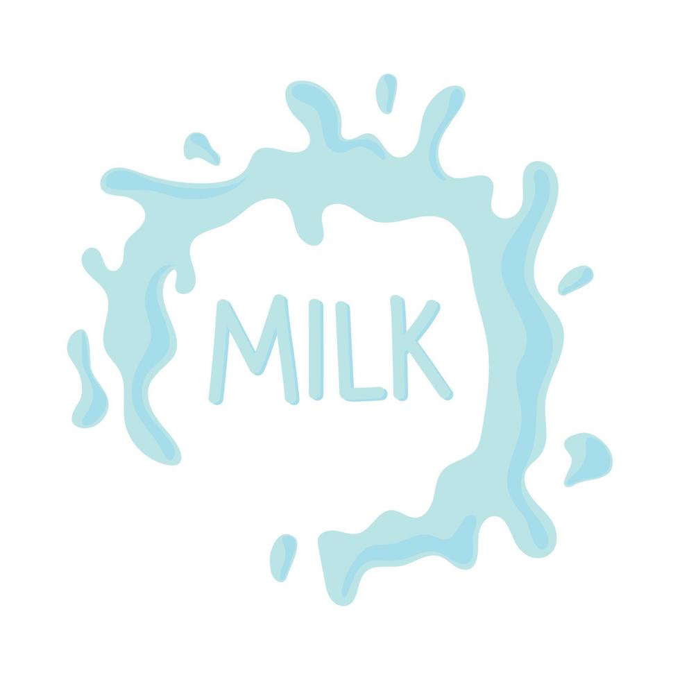 salpicaduras de leche y texto vector