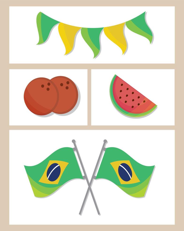 set of brazil vector