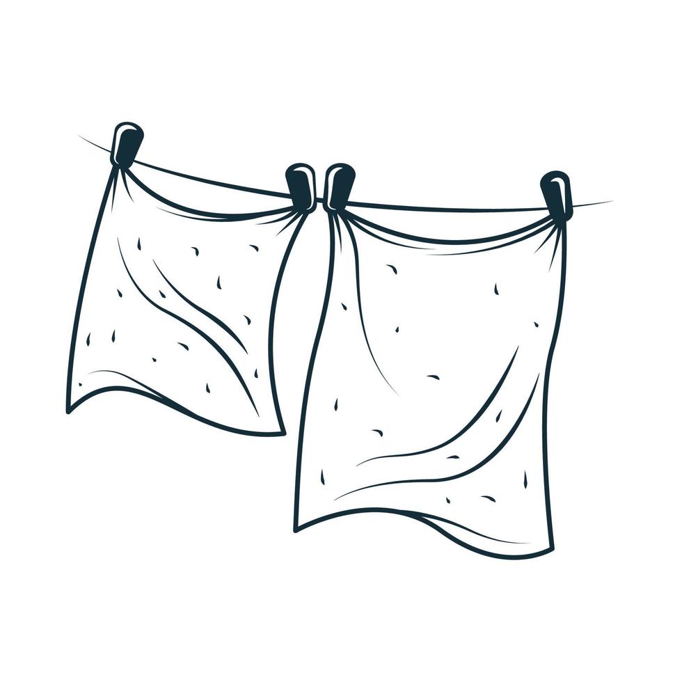 laundry hanging clothes vector