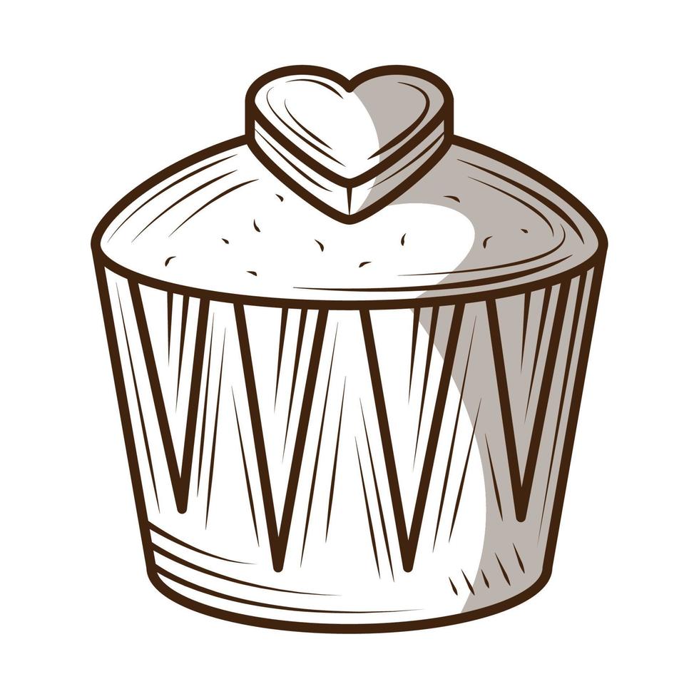 cupcake of chocolate vector