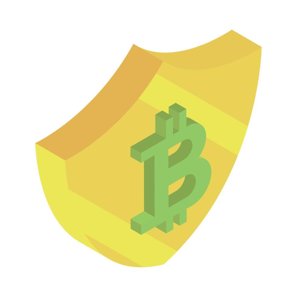 icono de escudo bitcoin vector